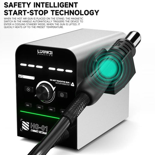 Luowei HG-01 800W Intelligent Digital Hot Air Gun BGA Desoldering Rework Station, HG-01 US Plug