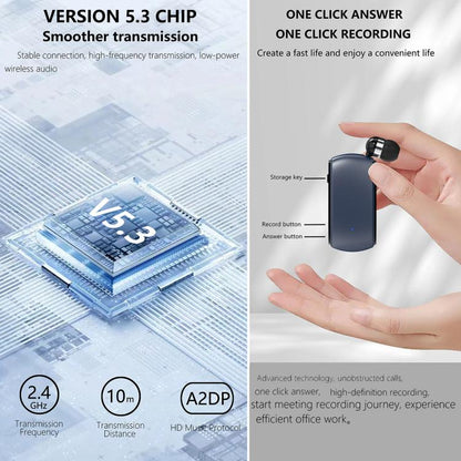 K68 Card Business Collar Clip Type Single Ear Bluetooth Earphones