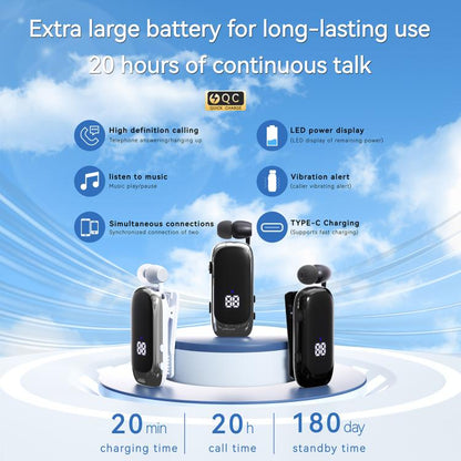 K88 Business Lavalier Single Ear Bluetooth Earphones