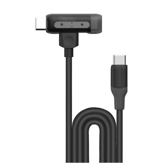 MOMAX DL56 1-Link Flow 60W Type-C to Type-C and 8 Pin Fast Charging Cable, Length:1.5m