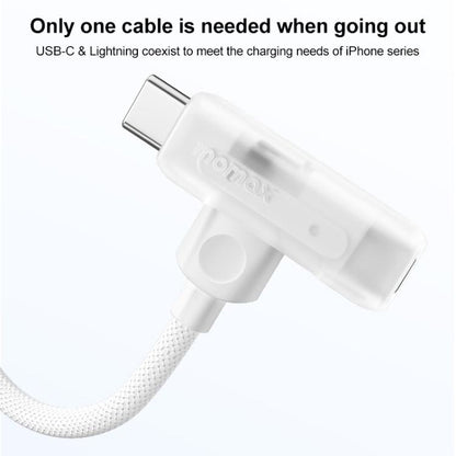 MOMAX DL56 1-Link Flow 60W Type-C to Type-C and 8 Pin Fast Charging Cable, Length:1.5m