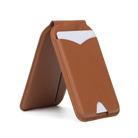 Hinge Mirror Phone Holder Leather Card Bag