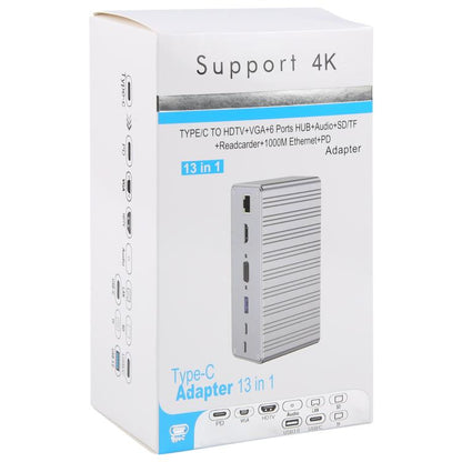 BYL2428 13 in 1 USB-C / Type-C HUB Adapter Docking Station Support 4K PD100W, BYL-2428