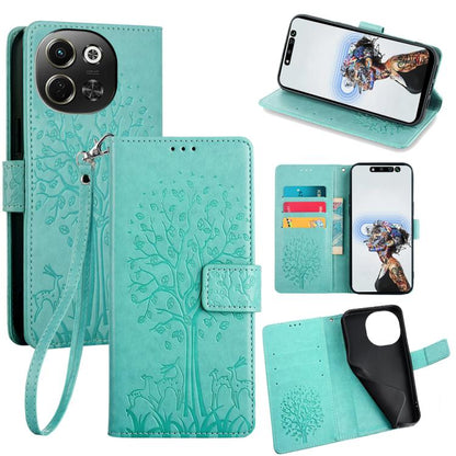 Tree & Deer Embossed Leather Phone Case, For Tecno Pova Curve 2 5G, For Tecno Camon 50 Pro 4G, For Tecno Camon 50 4G, For Tecno Pova Slim 5G, For Tecno Pova 7 Pro 5G, For Tecno Pova 7 5G, For Tecno Spark 40 Pro+ 4G, For Tecno Spark 40 Pro 4G           ...