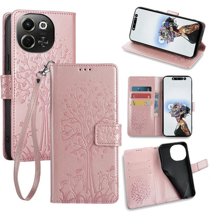 Tree & Deer Embossed Leather Phone Case, For Tecno Pova Curve 2 5G, For Tecno Camon 50 Pro 4G, For Tecno Camon 50 4G, For Tecno Pova Slim 5G, For Tecno Pova 7 Pro 5G, For Tecno Pova 7 5G, For Tecno Spark 40 Pro+ 4G, For Tecno Spark 40 Pro 4G           ...