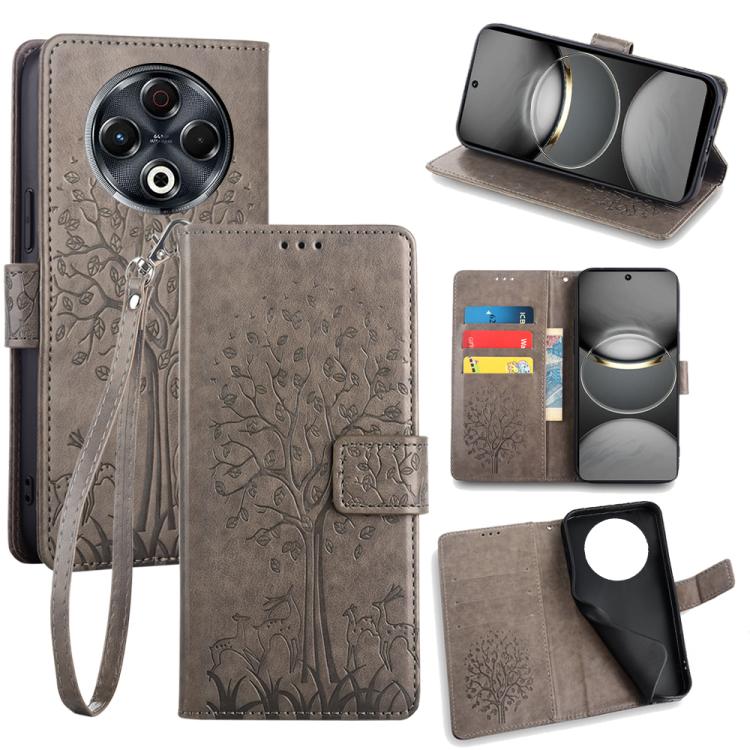 Tree & Deer Embossed Leather Phone Case, For Tecno Pova Curve 2 5G, For Tecno Camon 50 Pro 4G, For Tecno Camon 50 4G, For Tecno Pova Slim 5G, For Tecno Pova 7 Pro 5G, For Tecno Pova 7 5G, For Tecno Spark 40 Pro+ 4G, For Tecno Spark 40 Pro 4G           ...