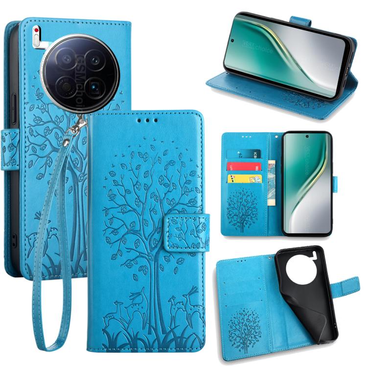 Tree & Deer Embossed Leather Phone Case, For Tecno Pova Curve 2 5G, For Tecno Camon 50 Pro 4G, For Tecno Camon 50 4G, For Tecno Pova Slim 5G, For Tecno Pova 7 Pro 5G, For Tecno Pova 7 5G, For Tecno Spark 40 Pro+ 4G, For Tecno Spark 40 Pro 4G           ...