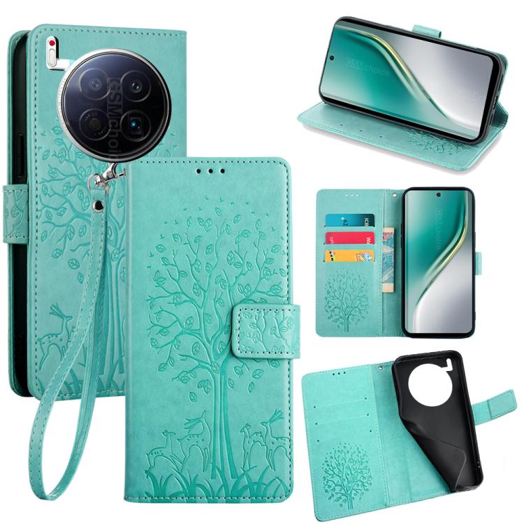 Tree & Deer Embossed Leather Phone Case, For Tecno Pova Curve 2 5G, For Tecno Camon 50 Pro 4G, For Tecno Camon 50 4G, For Tecno Pova Slim 5G, For Tecno Pova 7 Pro 5G, For Tecno Pova 7 5G, For Tecno Spark 40 Pro+ 4G, For Tecno Spark 40 Pro 4G           ...
