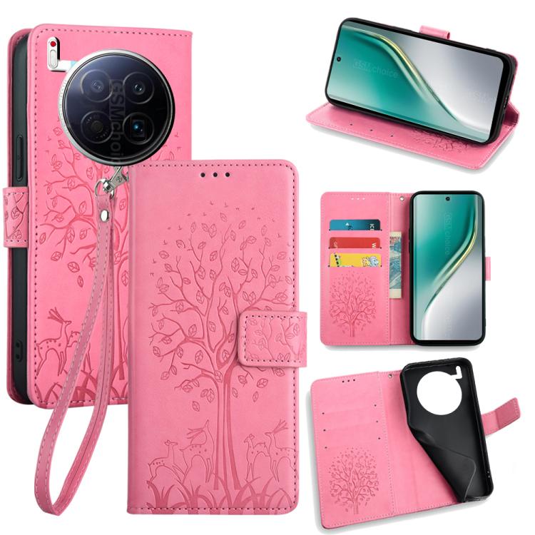 Tree & Deer Embossed Leather Phone Case, For Tecno Pova Curve 2 5G, For Tecno Camon 50 Pro 4G, For Tecno Camon 50 4G, For Tecno Pova Slim 5G, For Tecno Pova 7 Pro 5G, For Tecno Pova 7 5G, For Tecno Spark 40 Pro+ 4G, For Tecno Spark 40 Pro 4G           ...
