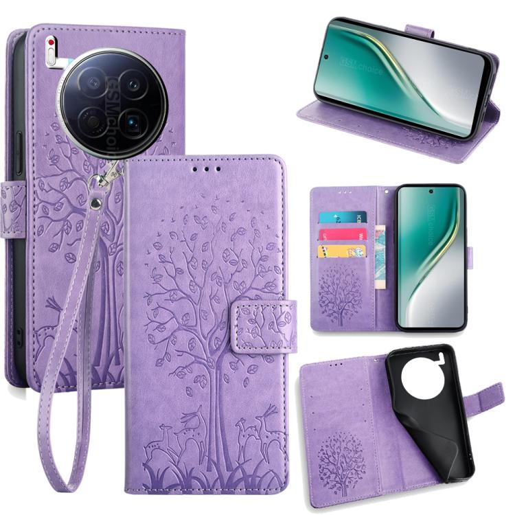 Tree & Deer Embossed Leather Phone Case, For Tecno Pova Curve 2 5G, For Tecno Camon 50 Pro 4G, For Tecno Camon 50 4G, For Tecno Pova Slim 5G, For Tecno Pova 7 Pro 5G, For Tecno Pova 7 5G, For Tecno Spark 40 Pro+ 4G, For Tecno Spark 40 Pro 4G           ...