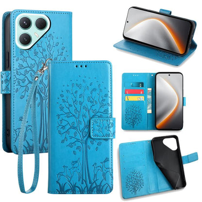 Tree & Deer Embossed Leather Phone Case, For Tecno Pova Curve 2 5G, For Tecno Camon 50 Pro 4G, For Tecno Camon 50 4G, For Tecno Pova Slim 5G, For Tecno Pova 7 Pro 5G, For Tecno Pova 7 5G, For Tecno Spark 40 Pro+ 4G, For Tecno Spark 40 Pro 4G           ...