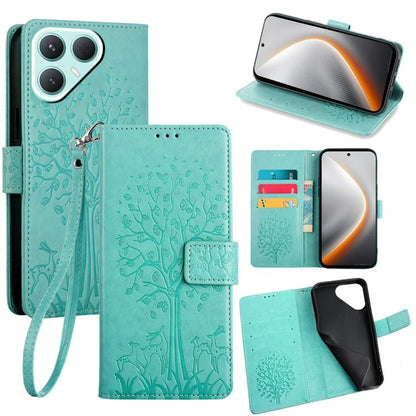 Tree & Deer Embossed Leather Phone Case, For Tecno Pova Curve 2 5G, For Tecno Camon 50 Pro 4G, For Tecno Camon 50 4G, For Tecno Pova Slim 5G, For Tecno Pova 7 Pro 5G, For Tecno Pova 7 5G, For Tecno Spark 40 Pro+ 4G, For Tecno Spark 40 Pro 4G           ...