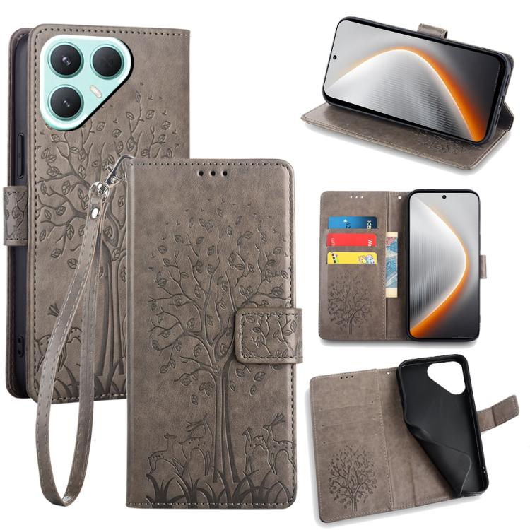 Tree & Deer Embossed Leather Phone Case, For Tecno Pova Curve 2 5G, For Tecno Camon 50 Pro 4G, For Tecno Camon 50 4G, For Tecno Pova Slim 5G, For Tecno Pova 7 Pro 5G, For Tecno Pova 7 5G, For Tecno Spark 40 Pro+ 4G, For Tecno Spark 40 Pro 4G           ...