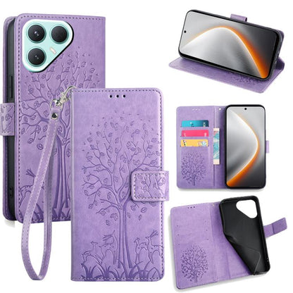 Tree & Deer Embossed Leather Phone Case, For Tecno Pova Curve 2 5G, For Tecno Camon 50 Pro 4G, For Tecno Camon 50 4G, For Tecno Pova Slim 5G, For Tecno Pova 7 Pro 5G, For Tecno Pova 7 5G, For Tecno Spark 40 Pro+ 4G, For Tecno Spark 40 Pro 4G           ...