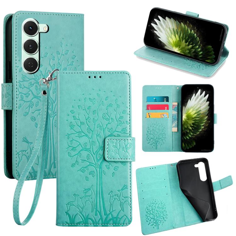 Tree & Deer Embossed Leather Phone Case, For Tecno Pova Curve 2 5G, For Tecno Camon 50 Pro 4G, For Tecno Camon 50 4G, For Tecno Pova Slim 5G, For Tecno Pova 7 Pro 5G, For Tecno Pova 7 5G, For Tecno Spark 40 Pro+ 4G, For Tecno Spark 40 Pro 4G           ...