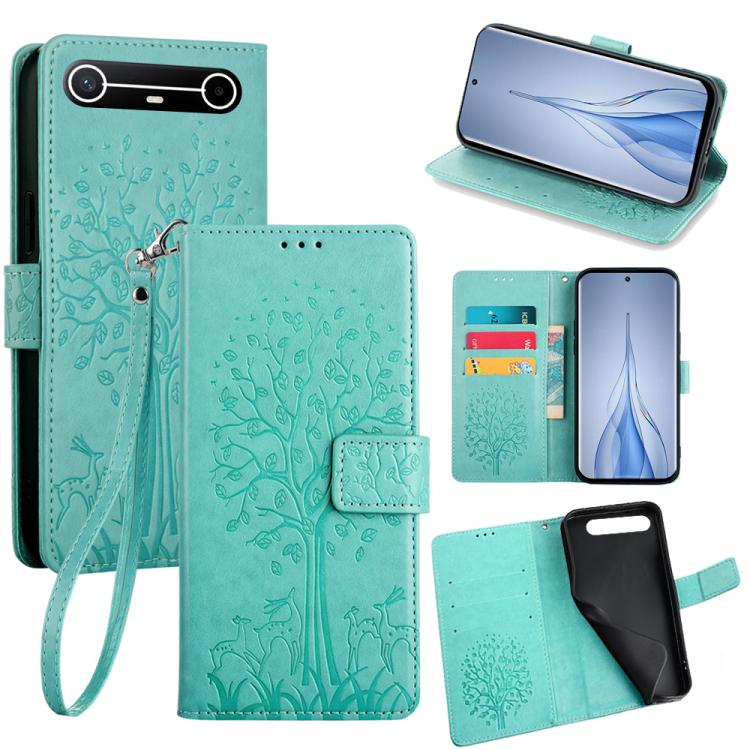 Tree & Deer Embossed Leather Phone Case, For Tecno Pova Curve 2 5G, For Tecno Camon 50 Pro 4G, For Tecno Camon 50 4G, For Tecno Pova Slim 5G, For Tecno Pova 7 Pro 5G, For Tecno Pova 7 5G, For Tecno Spark 40 Pro+ 4G, For Tecno Spark 40 Pro 4G           ...