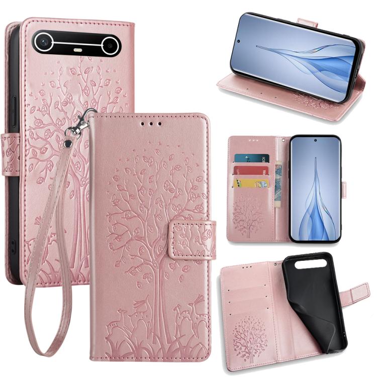 Tree & Deer Embossed Leather Phone Case, For Tecno Pova Curve 2 5G, For Tecno Camon 50 Pro 4G, For Tecno Camon 50 4G, For Tecno Pova Slim 5G, For Tecno Pova 7 Pro 5G, For Tecno Pova 7 5G, For Tecno Spark 40 Pro+ 4G, For Tecno Spark 40 Pro 4G           ...