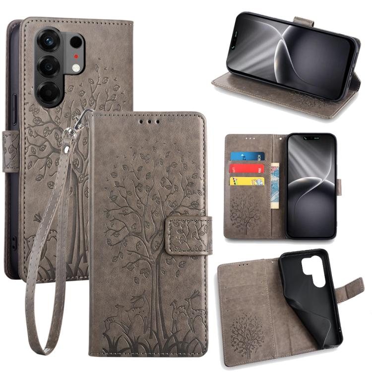 Tree & Deer Embossed Leather Phone Case, For Tecno Pova Curve 2 5G, For Tecno Camon 50 Pro 4G, For Tecno Camon 50 4G, For Tecno Pova Slim 5G, For Tecno Pova 7 Pro 5G, For Tecno Pova 7 5G, For Tecno Spark 40 Pro+ 4G, For Tecno Spark 40 Pro 4G           ...