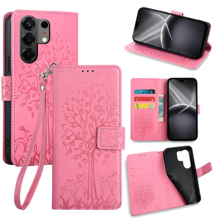 Tree & Deer Embossed Leather Phone Case, For Tecno Pova Curve 2 5G, For Tecno Camon 50 Pro 4G, For Tecno Camon 50 4G, For Tecno Pova Slim 5G, For Tecno Pova 7 Pro 5G, For Tecno Pova 7 5G, For Tecno Spark 40 Pro+ 4G, For Tecno Spark 40 Pro 4G           ...