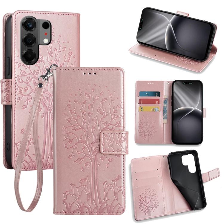 Tree & Deer Embossed Leather Phone Case, For Tecno Pova Curve 2 5G, For Tecno Camon 50 Pro 4G, For Tecno Camon 50 4G, For Tecno Pova Slim 5G, For Tecno Pova 7 Pro 5G, For Tecno Pova 7 5G, For Tecno Spark 40 Pro+ 4G, For Tecno Spark 40 Pro 4G           ...