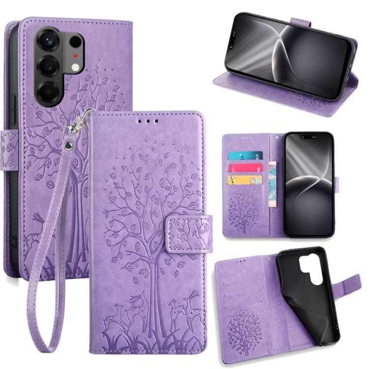 Tree & Deer Embossed Leather Phone Case, For Tecno Pova Curve 2 5G, For Tecno Camon 50 Pro 4G, For Tecno Camon 50 4G, For Tecno Pova Slim 5G, For Tecno Pova 7 Pro 5G, For Tecno Pova 7 5G, For Tecno Spark 40 Pro+ 4G, For Tecno Spark 40 Pro 4G           ...