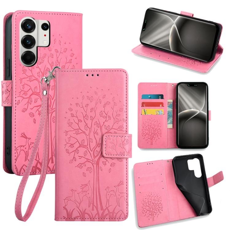 Tree & Deer Embossed Leather Phone Case, For Tecno Pova Curve 2 5G, For Tecno Camon 50 Pro 4G, For Tecno Camon 50 4G, For Tecno Pova Slim 5G, For Tecno Pova 7 Pro 5G, For Tecno Pova 7 5G, For Tecno Spark 40 Pro+ 4G, For Tecno Spark 40 Pro 4G           ...