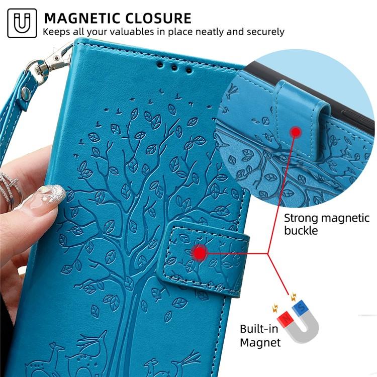 Tree & Deer Embossed Leather Phone Case, For Tecno Pova Curve 2 5G, For Tecno Camon 50 Pro 4G, For Tecno Camon 50 4G, For Tecno Pova Slim 5G, For Tecno Pova 7 Pro 5G, For Tecno Pova 7 5G, For Tecno Spark 40 Pro+ 4G, For Tecno Spark 40 Pro 4G           ...
