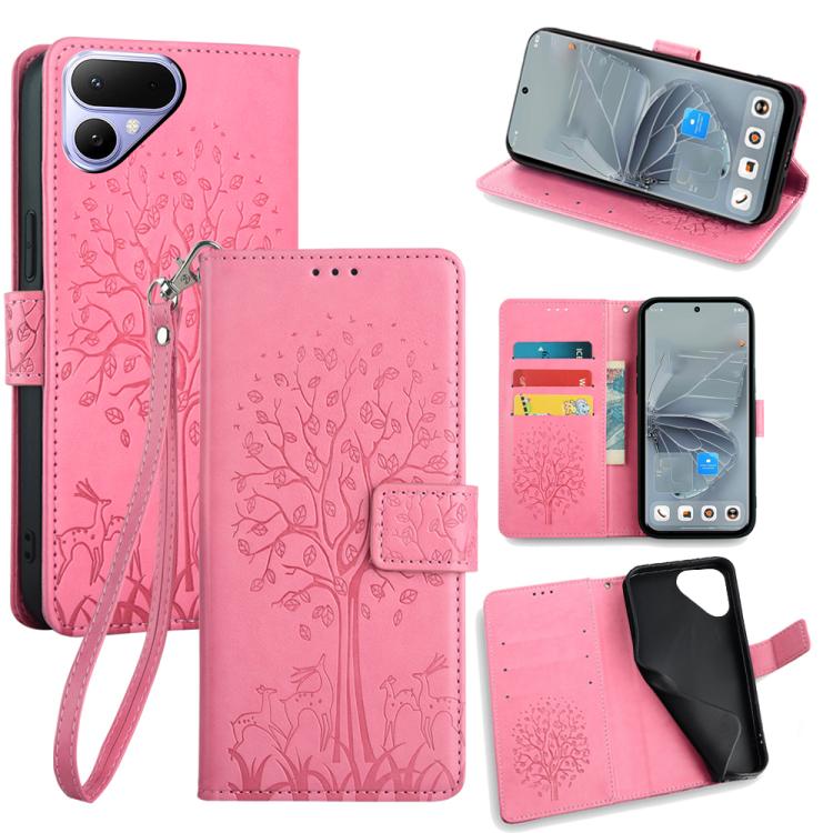 Tree & Deer Embossed Leather Phone Case, For Tecno Pova Curve 2 5G, For Tecno Camon 50 Pro 4G, For Tecno Camon 50 4G, For Tecno Pova Slim 5G, For Tecno Pova 7 Pro 5G, For Tecno Pova 7 5G, For Tecno Spark 40 Pro+ 4G, For Tecno Spark 40 Pro 4G           ...
