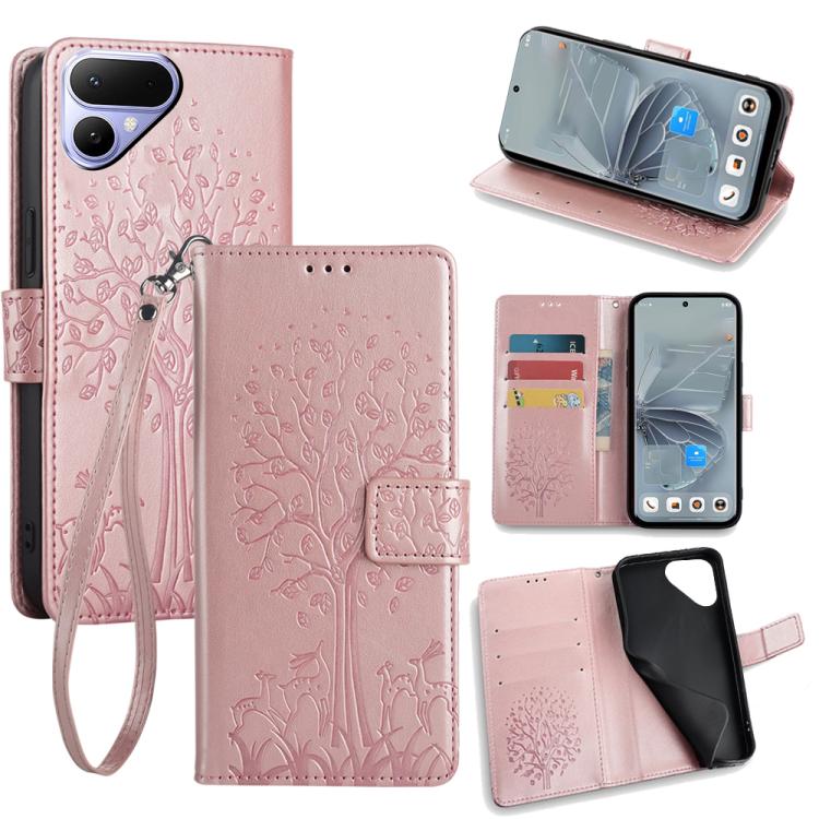 Tree & Deer Embossed Leather Phone Case, For Tecno Pova Curve 2 5G, For Tecno Camon 50 Pro 4G, For Tecno Camon 50 4G, For Tecno Pova Slim 5G, For Tecno Pova 7 Pro 5G, For Tecno Pova 7 5G, For Tecno Spark 40 Pro+ 4G, For Tecno Spark 40 Pro 4G           ...
