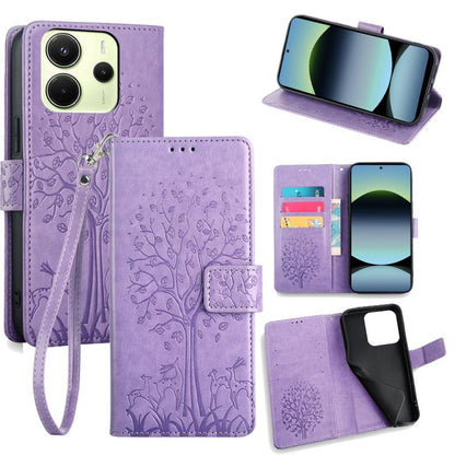 Tree & Deer Embossed Leather Phone Case, For Redmi A7 Pro 171mm / Poco C85x 5G, For Redmi Turbo 5 Max 5G / Poco X8 Pro Max 5G, For Redmi Turbo 5 5G / Poco X8 Pro 5G, For Redmi K90 Pro Max / Poco F8 Ultra, For Redmi Note 15 Pro 4G 163.32mm              ...