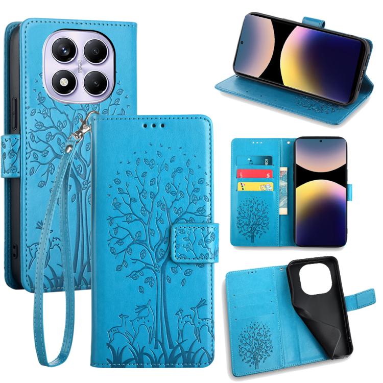 Tree & Deer Embossed Leather Phone Case, For Redmi A7 Pro 171mm / Poco C85x 5G, For Redmi Turbo 5 Max 5G / Poco X8 Pro Max 5G, For Redmi Turbo 5 5G / Poco X8 Pro 5G, For Redmi K90 Pro Max / Poco F8 Ultra, For Redmi Note 15 Pro 4G 163.32mm              ...