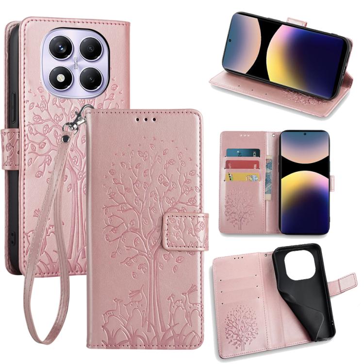 Tree & Deer Embossed Leather Phone Case, For Redmi A7 Pro 171mm / Poco C85x 5G, For Redmi Turbo 5 Max 5G / Poco X8 Pro Max 5G, For Redmi Turbo 5 5G / Poco X8 Pro 5G, For Redmi K90 Pro Max / Poco F8 Ultra, For Redmi Note 15 Pro 4G 163.32mm              ...