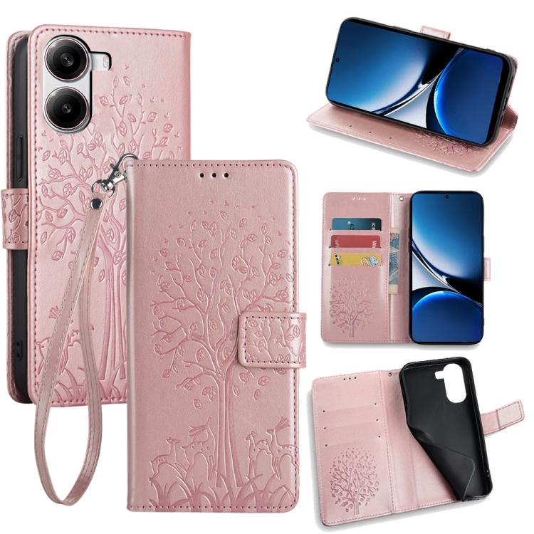 Tree & Deer Embossed Leather Phone Case, For Redmi A7 Pro 171mm / Poco C85x 5G, For Redmi Turbo 5 Max 5G / Poco X8 Pro Max 5G, For Redmi Turbo 5 5G / Poco X8 Pro 5G, For Redmi K90 Pro Max / Poco F8 Ultra, For Redmi Note 15 Pro 4G 163.32mm              ...
