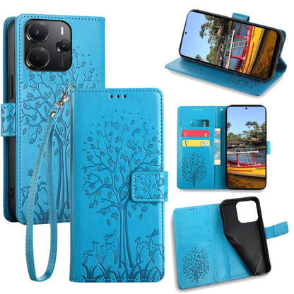 Tree & Deer Embossed Leather Phone Case, For Redmi A7 Pro 171mm / Poco C85x 5G, For Redmi Turbo 5 Max 5G / Poco X8 Pro Max 5G, For Redmi Turbo 5 5G / Poco X8 Pro 5G, For Redmi K90 Pro Max / Poco F8 Ultra, For Redmi Note 15 Pro 4G 163.32mm              ...