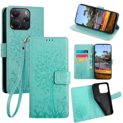 Tree & Deer Embossed Leather Phone Case, For Redmi A7 Pro 171mm / Poco C85x 5G, For Redmi Turbo 5 Max 5G / Poco X8 Pro Max 5G, For Redmi Turbo 5 5G / Poco X8 Pro 5G, For Redmi K90 Pro Max / Poco F8 Ultra, For Redmi Note 15 Pro 4G 163.32mm              ...