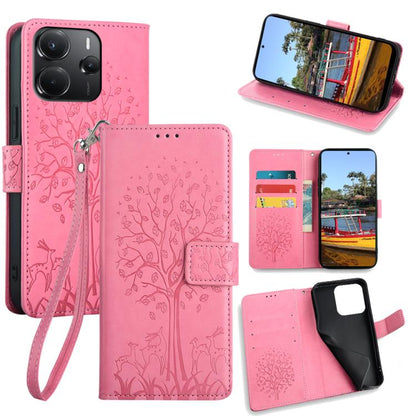 Tree & Deer Embossed Leather Phone Case, For Redmi A7 Pro 171mm / Poco C85x 5G, For Redmi Turbo 5 Max 5G / Poco X8 Pro Max 5G, For Redmi Turbo 5 5G / Poco X8 Pro 5G, For Redmi K90 Pro Max / Poco F8 Ultra, For Redmi Note 15 Pro 4G 163.32mm              ...