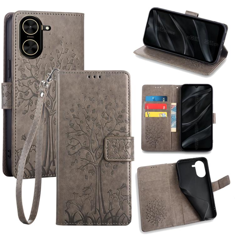 Tree & Deer Embossed Leather Phone Case, For Redmi A7 Pro 171mm / Poco C85x 5G, For Redmi Turbo 5 Max 5G / Poco X8 Pro Max 5G, For Redmi Turbo 5 5G / Poco X8 Pro 5G, For Redmi K90 Pro Max / Poco F8 Ultra, For Redmi Note 15 Pro 4G 163.32mm              ...
