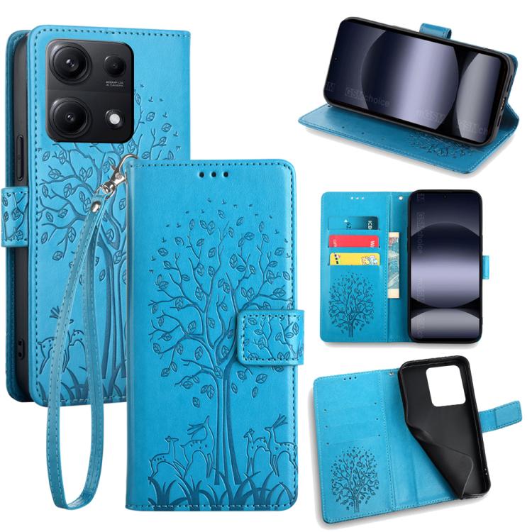 Tree & Deer Embossed Leather Phone Case, For Redmi A7 Pro 171mm / Poco C85x 5G, For Redmi Turbo 5 Max 5G / Poco X8 Pro Max 5G, For Redmi Turbo 5 5G / Poco X8 Pro 5G, For Redmi K90 Pro Max / Poco F8 Ultra, For Redmi Note 15 Pro 4G 163.32mm              ...