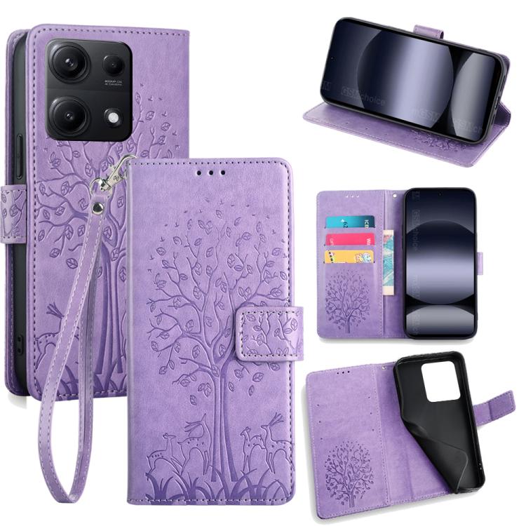Tree & Deer Embossed Leather Phone Case, For Redmi A7 Pro 171mm / Poco C85x 5G, For Redmi Turbo 5 Max 5G / Poco X8 Pro Max 5G, For Redmi Turbo 5 5G / Poco X8 Pro 5G, For Redmi K90 Pro Max / Poco F8 Ultra, For Redmi Note 15 Pro 4G 163.32mm              ...