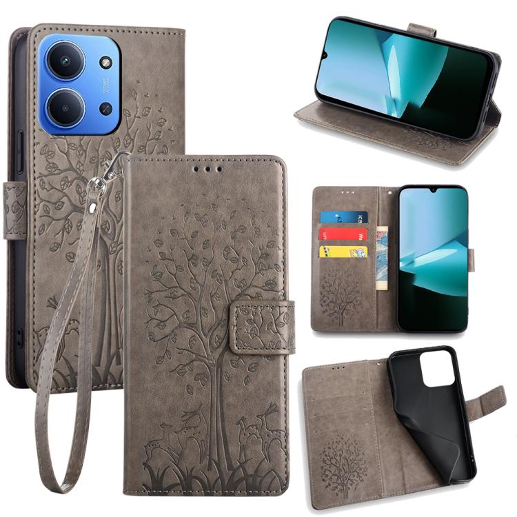 Tree & Deer Embossed Leather Phone Case, For Redmi A7 Pro 171mm / Poco C85x 5G, For Redmi Turbo 5 Max 5G / Poco X8 Pro Max 5G, For Redmi Turbo 5 5G / Poco X8 Pro 5G, For Redmi K90 Pro Max / Poco F8 Ultra, For Redmi Note 15 Pro 4G 163.32mm              ...
