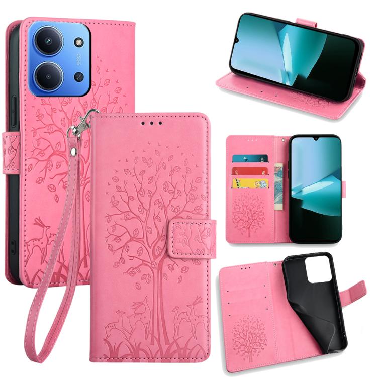 Tree & Deer Embossed Leather Phone Case, For Redmi A7 Pro 171mm / Poco C85x 5G, For Redmi Turbo 5 Max 5G / Poco X8 Pro Max 5G, For Redmi Turbo 5 5G / Poco X8 Pro 5G, For Redmi K90 Pro Max / Poco F8 Ultra, For Redmi Note 15 Pro 4G 163.32mm              ...