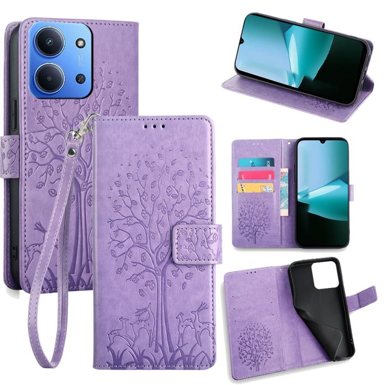 Tree & Deer Embossed Leather Phone Case, For Redmi A7 Pro 171mm / Poco C85x 5G, For Redmi Turbo 5 Max 5G / Poco X8 Pro Max 5G, For Redmi Turbo 5 5G / Poco X8 Pro 5G, For Redmi K90 Pro Max / Poco F8 Ultra, For Redmi Note 15 Pro 4G 163.32mm              ...