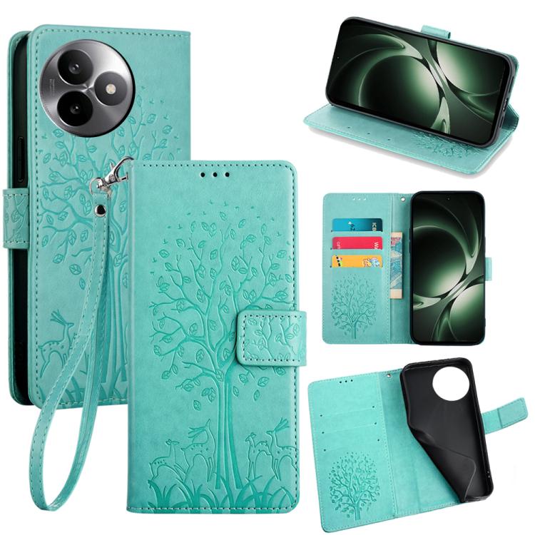 Tree & Deer Embossed Leather Phone Case, For Redmi A7 Pro 171mm / Poco C85x 5G, For Redmi Turbo 5 Max 5G / Poco X8 Pro Max 5G, For Redmi Turbo 5 5G / Poco X8 Pro 5G, For Redmi K90 Pro Max / Poco F8 Ultra, For Redmi Note 15 Pro 4G 163.32mm              ...