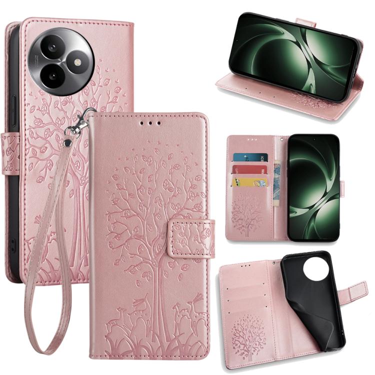 Tree & Deer Embossed Leather Phone Case, For Redmi A7 Pro 171mm / Poco C85x 5G, For Redmi Turbo 5 Max 5G / Poco X8 Pro Max 5G, For Redmi Turbo 5 5G / Poco X8 Pro 5G, For Redmi K90 Pro Max / Poco F8 Ultra, For Redmi Note 15 Pro 4G 163.32mm              ...