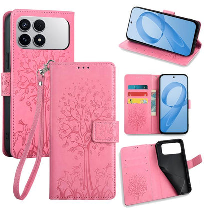 Tree & Deer Embossed Leather Phone Case, For Redmi A7 Pro 171mm / Poco C85x 5G, For Redmi Turbo 5 Max 5G / Poco X8 Pro Max 5G, For Redmi Turbo 5 5G / Poco X8 Pro 5G, For Redmi K90 Pro Max / Poco F8 Ultra, For Redmi Note 15 Pro 4G 163.32mm              ...