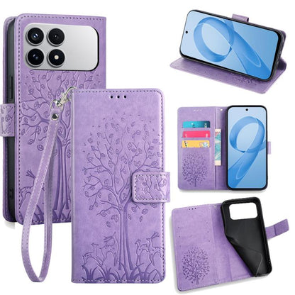 Tree & Deer Embossed Leather Phone Case, For Redmi A7 Pro 171mm / Poco C85x 5G, For Redmi Turbo 5 Max 5G / Poco X8 Pro Max 5G, For Redmi Turbo 5 5G / Poco X8 Pro 5G, For Redmi K90 Pro Max / Poco F8 Ultra, For Redmi Note 15 Pro 4G 163.32mm              ...