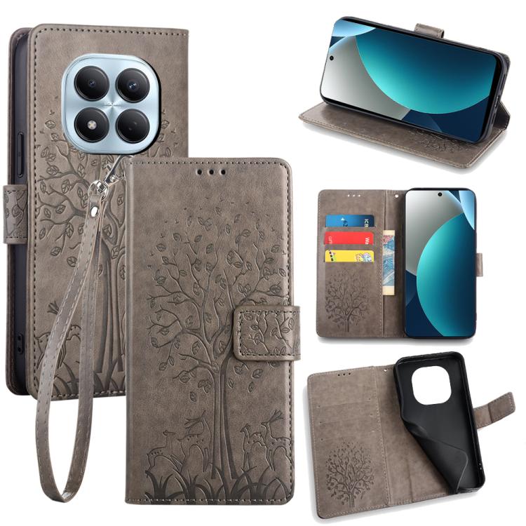 Tree & Deer Embossed Leather Phone Case, For Redmi A7 Pro 171mm / Poco C85x 5G, For Redmi Turbo 5 Max 5G / Poco X8 Pro Max 5G, For Redmi Turbo 5 5G / Poco X8 Pro 5G, For Redmi K90 Pro Max / Poco F8 Ultra, For Redmi Note 15 Pro 4G 163.32mm              ...