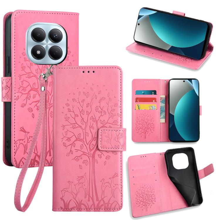 Tree & Deer Embossed Leather Phone Case, For Redmi A7 Pro 171mm / Poco C85x 5G, For Redmi Turbo 5 Max 5G / Poco X8 Pro Max 5G, For Redmi Turbo 5 5G / Poco X8 Pro 5G, For Redmi K90 Pro Max / Poco F8 Ultra, For Redmi Note 15 Pro 4G 163.32mm              ...