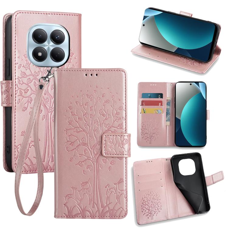 Tree & Deer Embossed Leather Phone Case, For Redmi A7 Pro 171mm / Poco C85x 5G, For Redmi Turbo 5 Max 5G / Poco X8 Pro Max 5G, For Redmi Turbo 5 5G / Poco X8 Pro 5G, For Redmi K90 Pro Max / Poco F8 Ultra, For Redmi Note 15 Pro 4G 163.32mm              ...