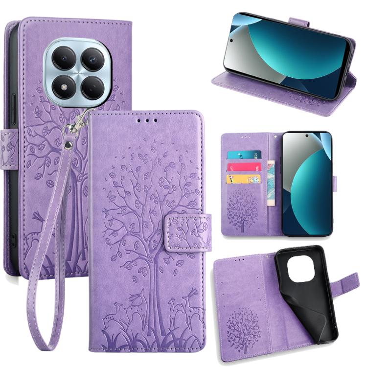 Tree & Deer Embossed Leather Phone Case, For Redmi A7 Pro 171mm / Poco C85x 5G, For Redmi Turbo 5 Max 5G / Poco X8 Pro Max 5G, For Redmi Turbo 5 5G / Poco X8 Pro 5G, For Redmi K90 Pro Max / Poco F8 Ultra, For Redmi Note 15 Pro 4G 163.32mm              ...